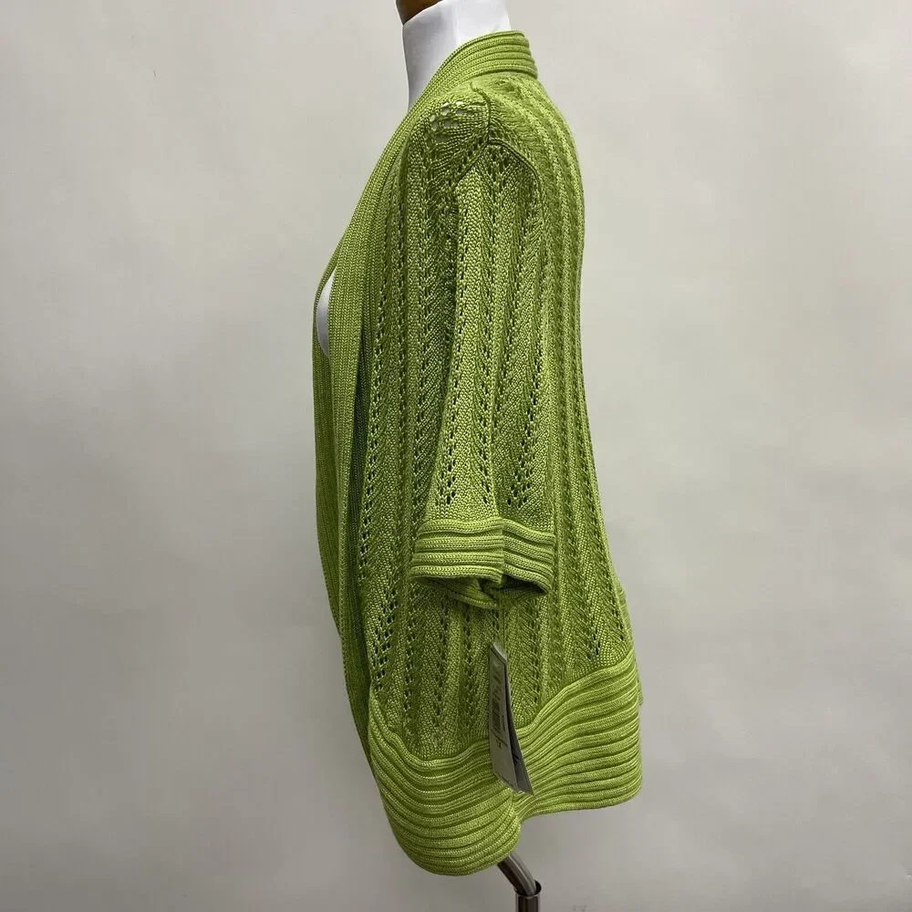 Peter‎ Nygard Open Front Cardigan Sweater Size 1X Green NWT